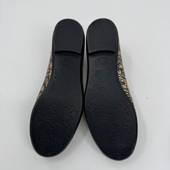 SAS Scenic Black & Gold Textured Leather Ballet Flats Size 8M - Picture 4 of 9